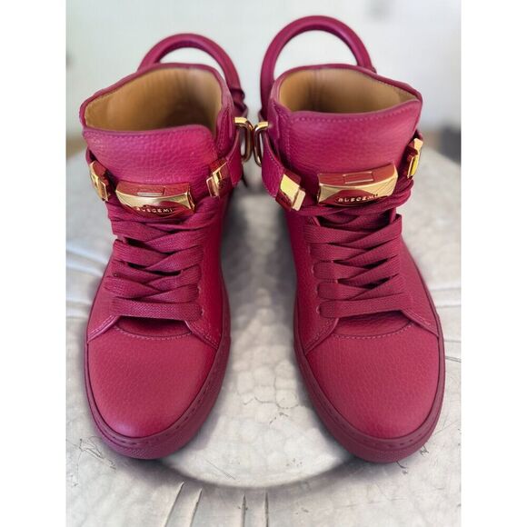 Buscemi 100MM Real Leather High-Tops Gold Hardware EU 36 / US 6